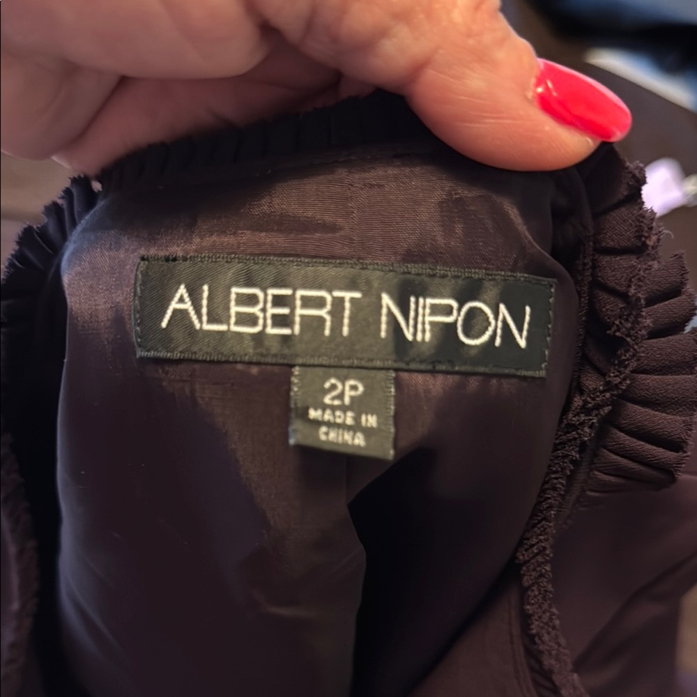 Albert Nipon Brown Maxi Skirt Set Size 2 - image 2